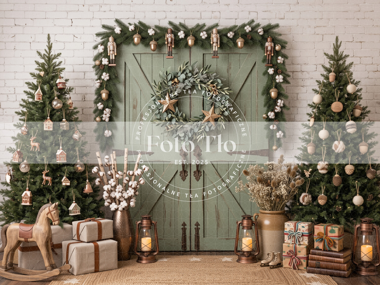 Tło fotograficzne Boże Narodzenie - CHRI_DOOR005