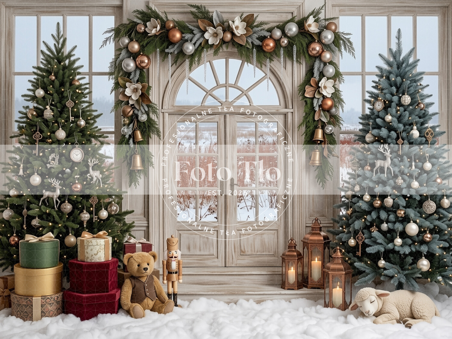 Tło fotograficzne Boże Narodzenie - CHRI_DOOR014