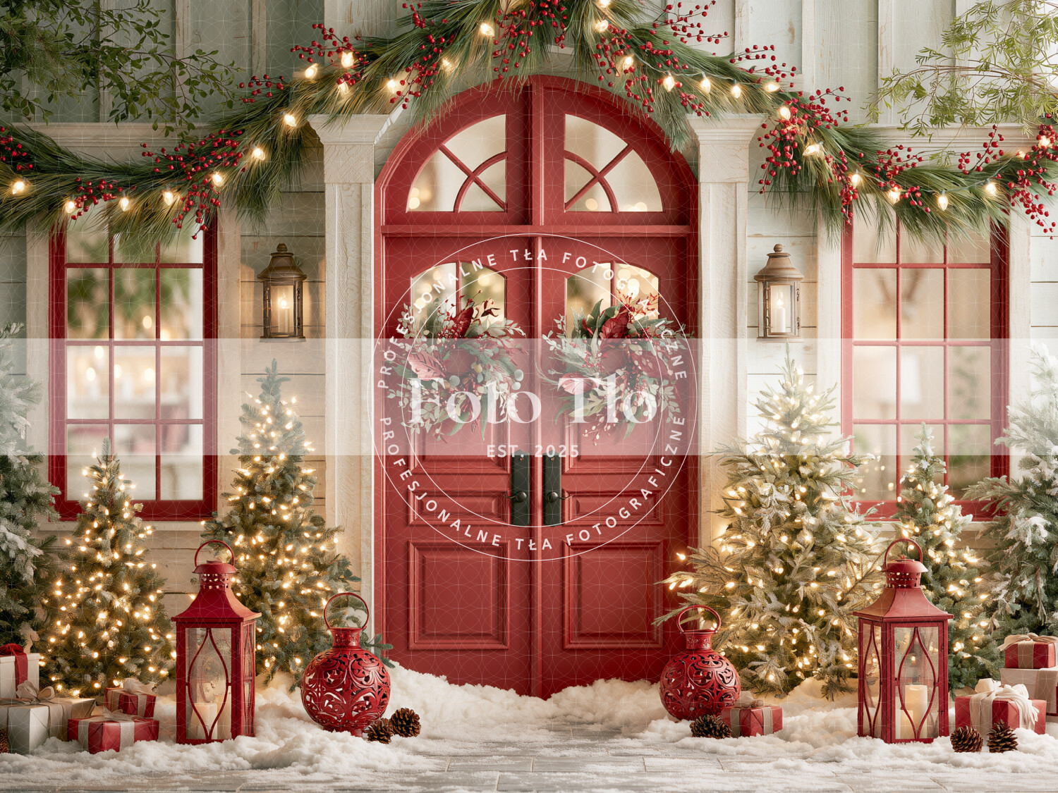 Tło fotograficzne Boże Narodzenie - CHRI_DOOR016