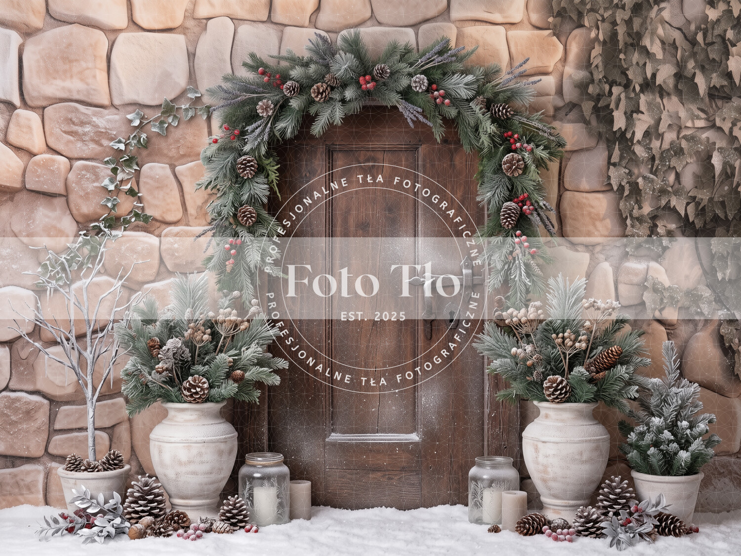 Tło fotograficzne Boże Narodzenie - CHRI_DOOR018