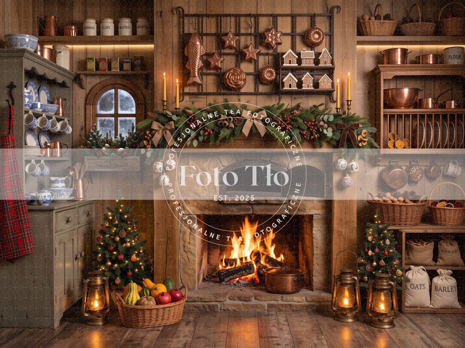 Tło fotograficzne Boże Narodzenie - CHRI_FIR007