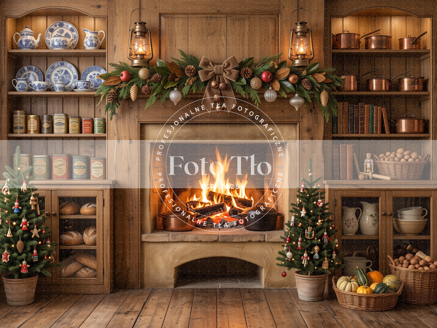 Tło fotograficzne Boże Narodzenie - CHRI_FIR008