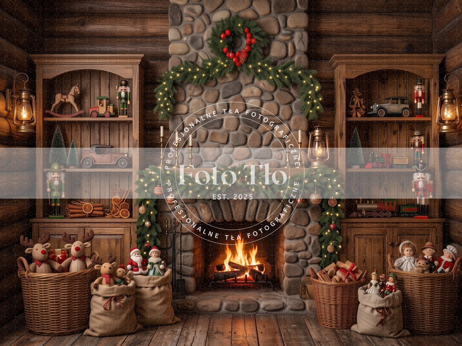 Tło fotograficzne Boże Narodzenie - CHRI_FIR011